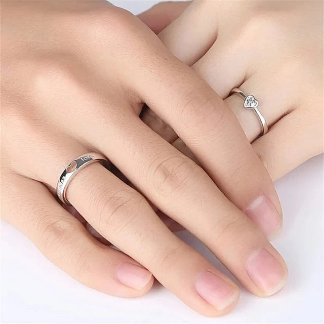 Endless Love Ring aus Silber und Diamanten (2er-Set)