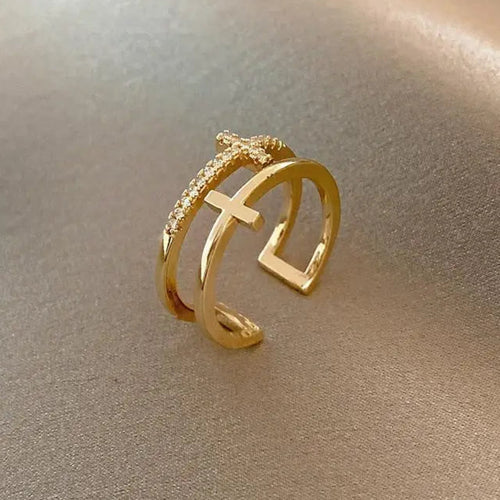 Anello Donna Croce Anello Cristiano oro