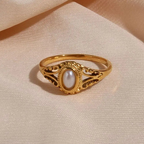 Anello da donna in stile vintage con perla