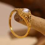 Vintage-Stil Damenring mit Perle