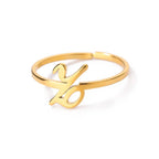 Bague fine personnalisée avec initiale z