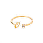 Bague fine pour femme personnalisée avec initiale o