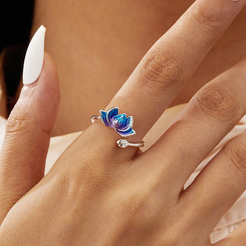 Anello Fiore di Loto Argentato