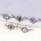Anello Fiore di Loto Argento Donna