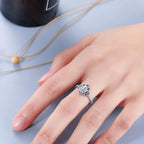 Anello Fiore di Loto Argento Donna bianco