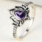 Anello argento con fiore di loto da donna