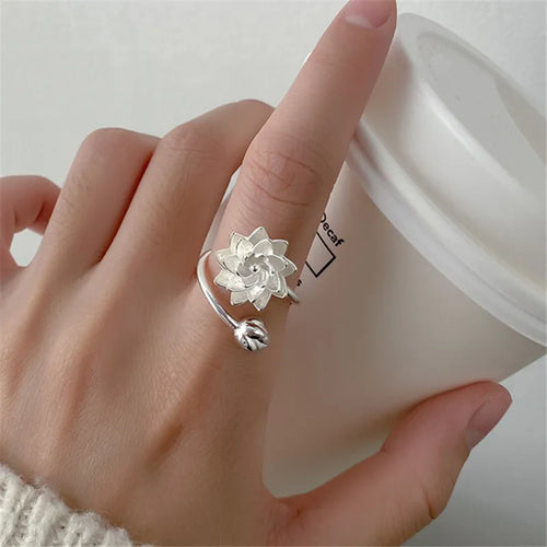 Anello Fiore di Loto Bianco Donna