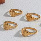 Bague fleur sauvage gravée tournesol