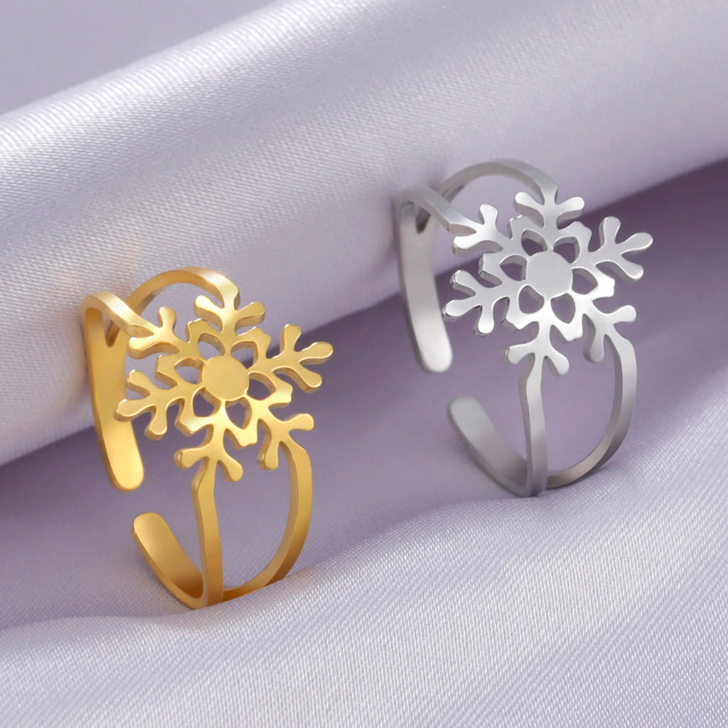 Schneeflockenring Damen Ring Gold
