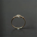 Damen Schneeflocken Ring Winter Gold