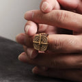 Herrenring Kompass Windrose Gold