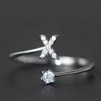 Bague initiale femme - lettre x