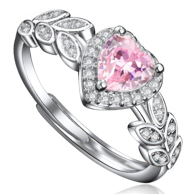 Bague laurier et coeur femme