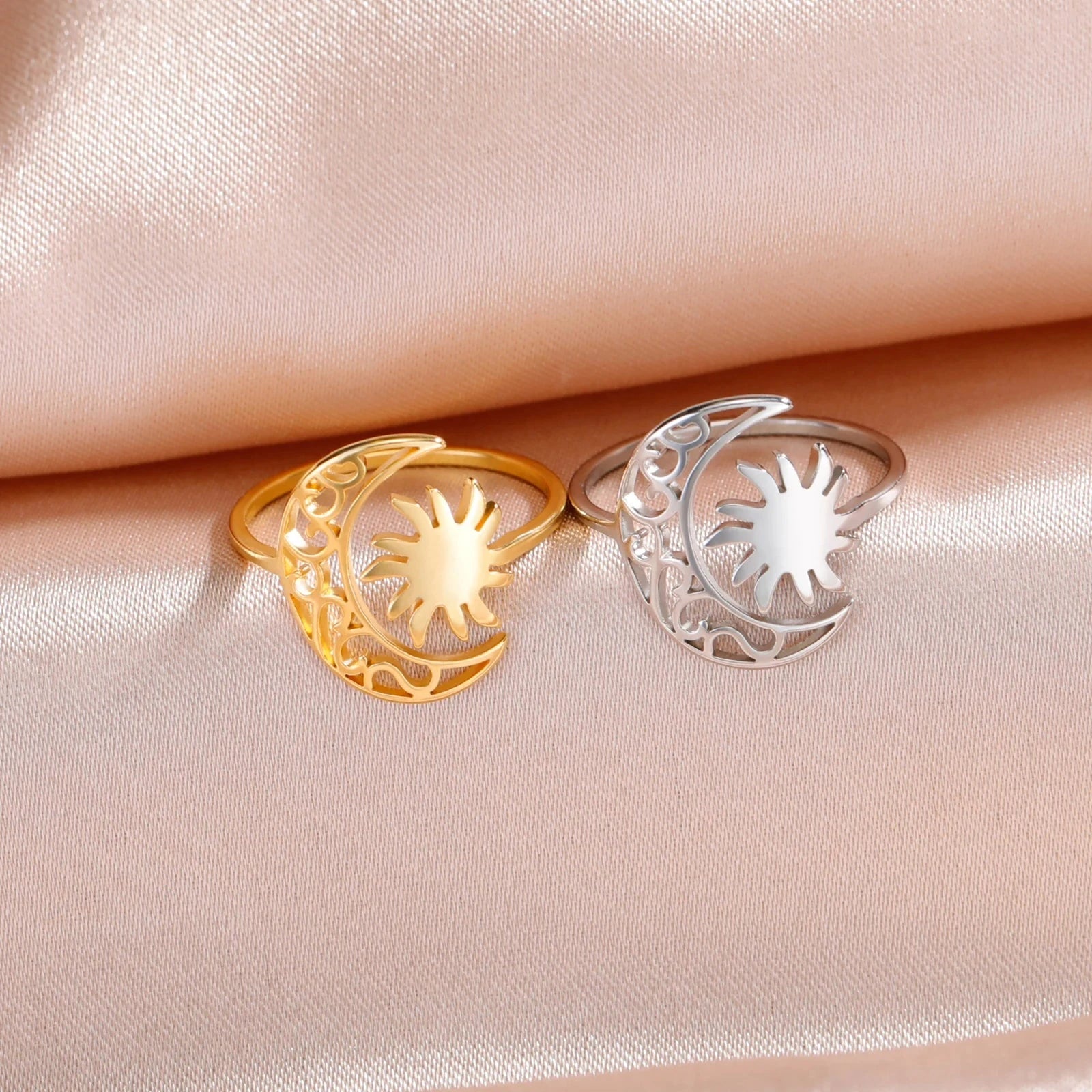 Bague Lune et Soleil or