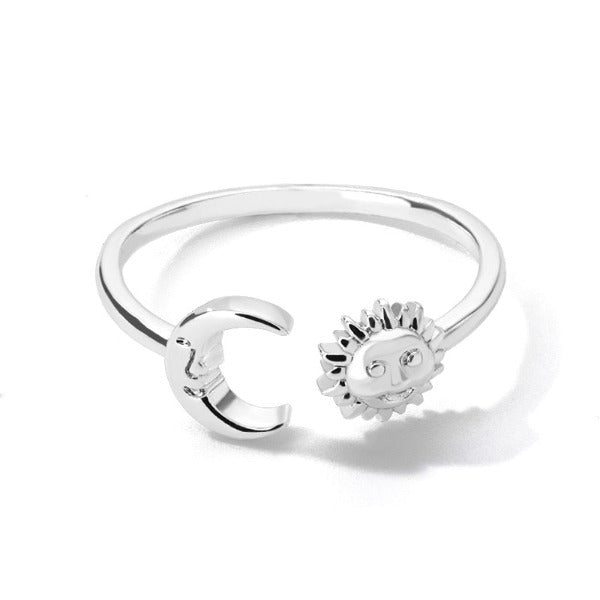 Anello Luna Sole Astri Donna argento