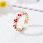 Anello Occhio Malocchio Blu Turco Stile Boho rosso