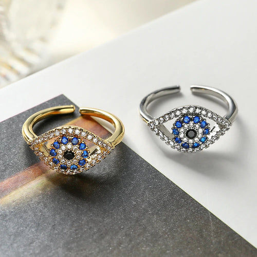 Ring Ondt Blåt Tyrkisk Øje Zircon