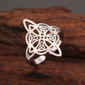 Bague Noeud de Sorcière Protection Anneau Femme Wiccan argent