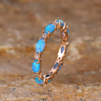 Opalring für Damen in Blau