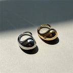 Anello Originale Grande Goccia d'Acqua argento