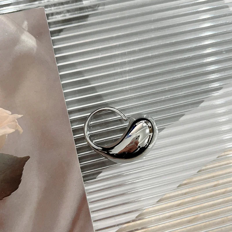 Anello Originale Grande Goccia d'Acqua argento