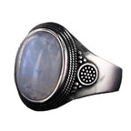Bague Ovale Anneau Pierre de Lune Femme