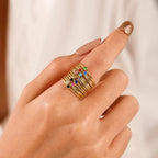 Geburtssteinring Silber & Gold 