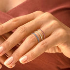 Anello Pietra di Nascita﻿ oro e argento da donna
