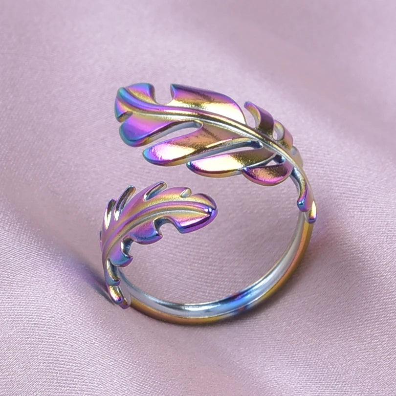 Bague Plume pour Femme or rose