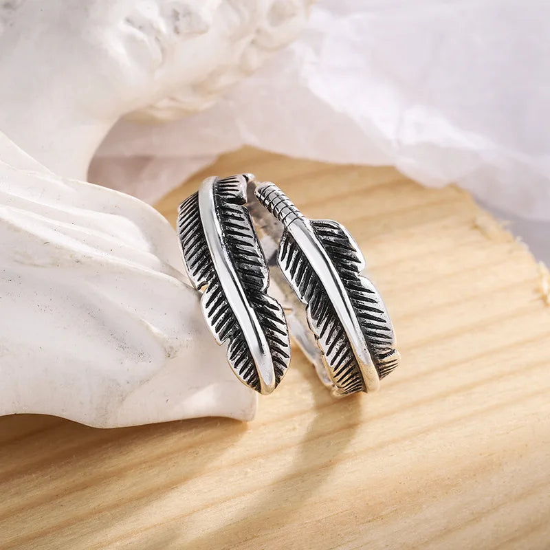 Anello Piuma Stile Etnico Donna