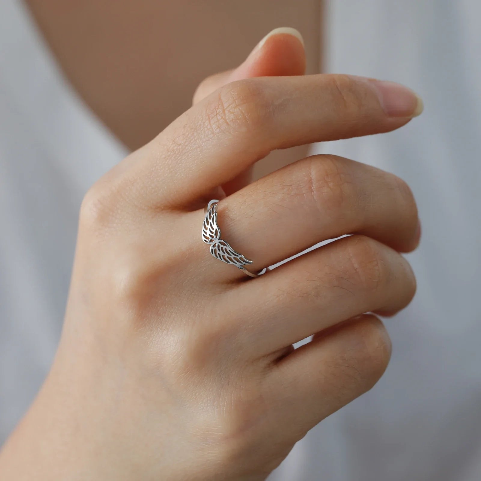 Bague femme ailes d'ange argent