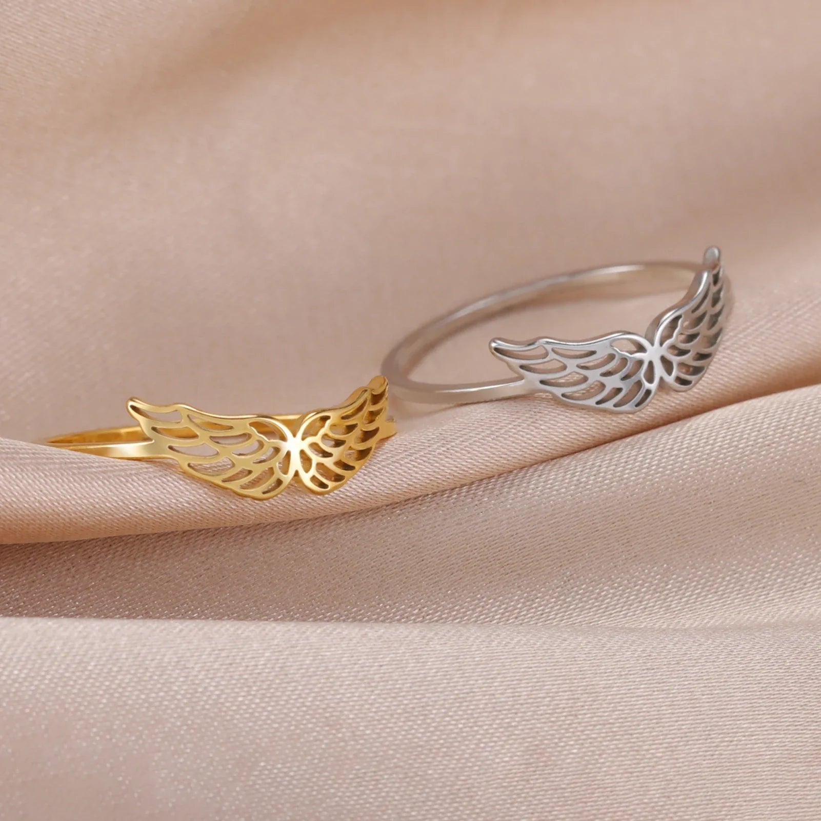 Bague femme ailes d'ange or