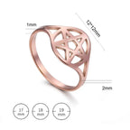 Holle damesring met de <span data-glossary-id="Etoile de David">Davidster</span> joods symbool in roségoud