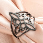 Bague Protection Noeud De Sorciere Anneau Homme Femme Wiccan noir