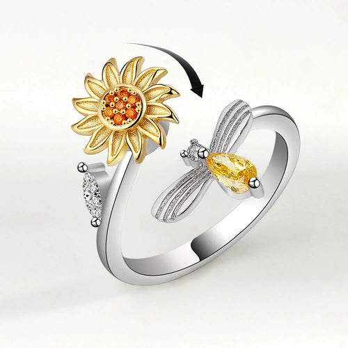 Roterende bi- og blomster-ring