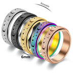 Bague Rotative avec Croissants de Lune pour Homme or rose