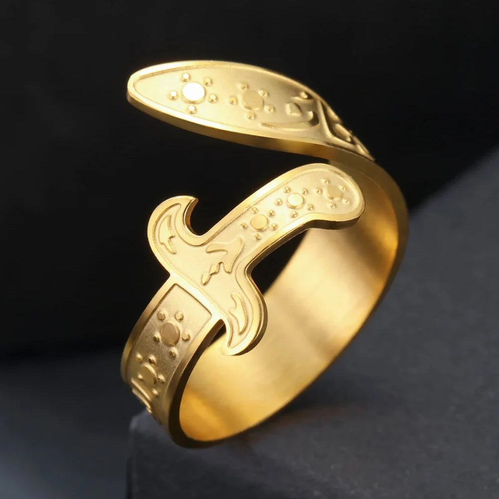 Ring mit Ali Zulfiqar Schwert arabisches Symbol Gold