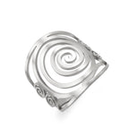 Bague spirale large pour femme argent