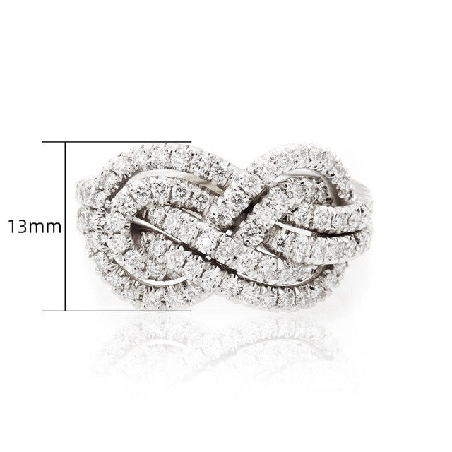 Uendelighedssymbol Ring Flettet Dame Ring med Zirkoner