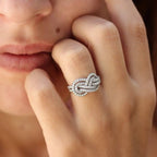 Uendelighedssymbol Ring Flettet Dame Ring med Zirkoner