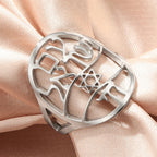 Anello simbolico ebraico con incisione in ebraico stella di David e Haï Chai argento