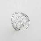 Anello simbolico ebraico con incisione in ebraico stella di David e Haï Chai argento
