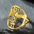 Anello simbolico ebraico con incisione in ebraico stella di David e Haï Chai oro