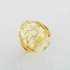 Anello simbolico ebraico con incisione in ebraico stella di David e Haï Chai oro