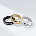 Drehbarer Anti-Stress-Ring mit Zirkonia 