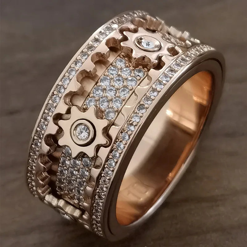 Bague Tournante "les Rouages du Temps" Anti-Stress