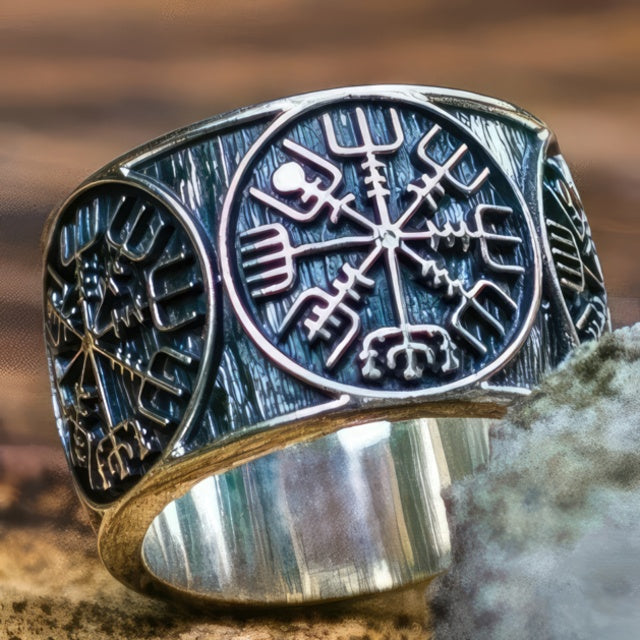 Vikingų Vegvisir žiedas 