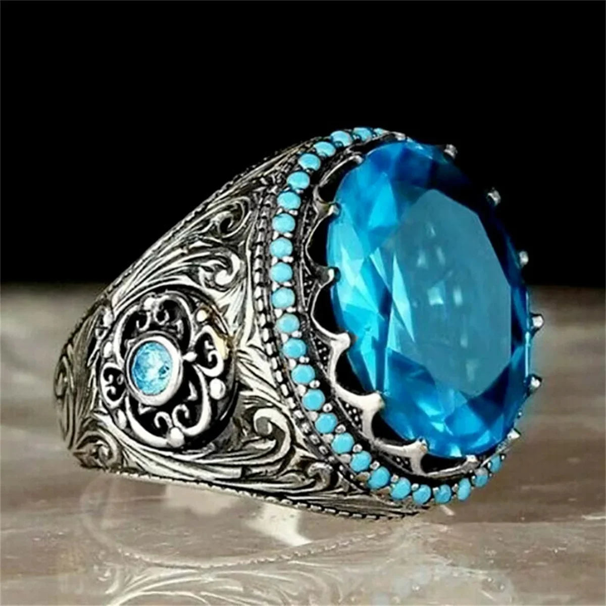 Ring for Arab Muslim man or woman blue