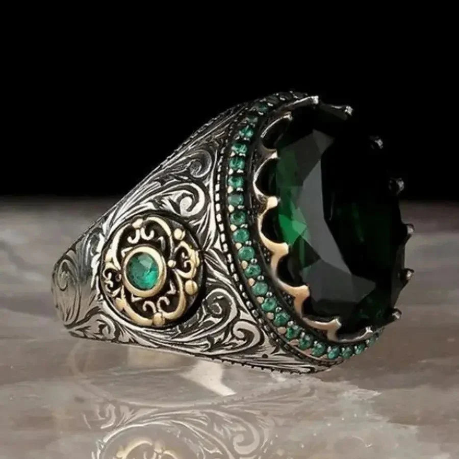Ring for Arab Muslim man or woman green