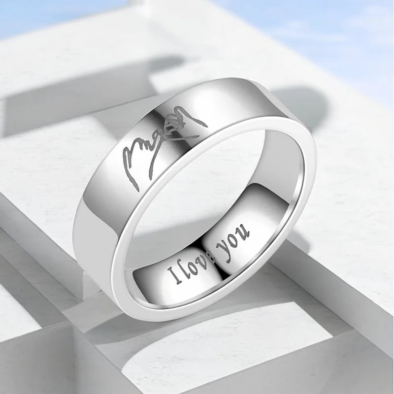 Ringe für Paare Love Ring Silber oder Schwarz Silber Silber
